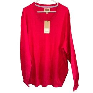 NWT The FOUNDRY Supply Co Red V-Neck RED Sweater Mens Size 2XLT cotton blend